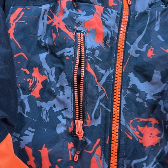 Gusti size 12 snow/ski jacket orange, gray, and black - Picture 2 of 6